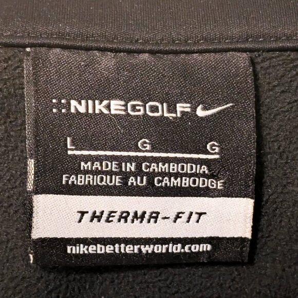 🔥NIKE GOLF Therma-FIT Men's Full-Zip Workout Jacket Black Size (L) Fleece Lined - Picture 6 of 6